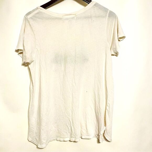 Wildfox Womens White American Flag Lips Graphic Print Oversized T Shirt Size M - Picture 3 of 6